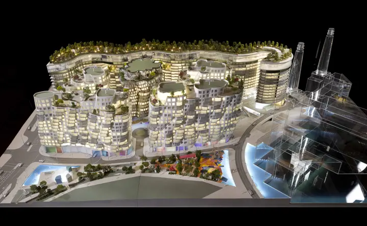 Battersea Power Station Residences Project by FRANK GEHRY. scale model by TNBuilt West, view 3