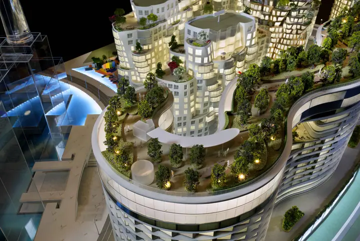Battersea Power Station Residences Project by FRANK GEHRY. scale model by TNBuilt West, view 4