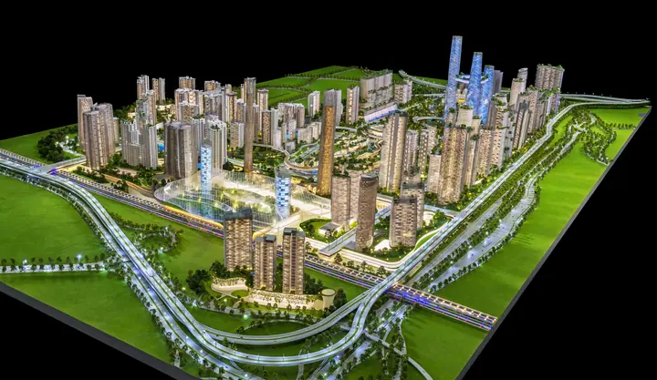 City District Masterplan scale model by TNBuilt West, view 4