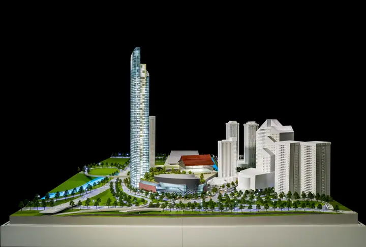 Kongresszentrum & gemischt genutzter Turm Maßstabsmodell von TNBuilt West