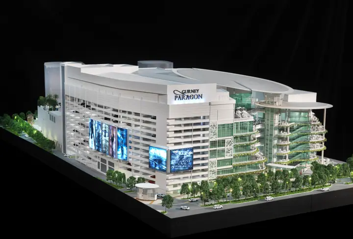 Gurney Paragon Mall, Vistas em Corte – 1:150 maquete da TNBuilt West, vista 2
