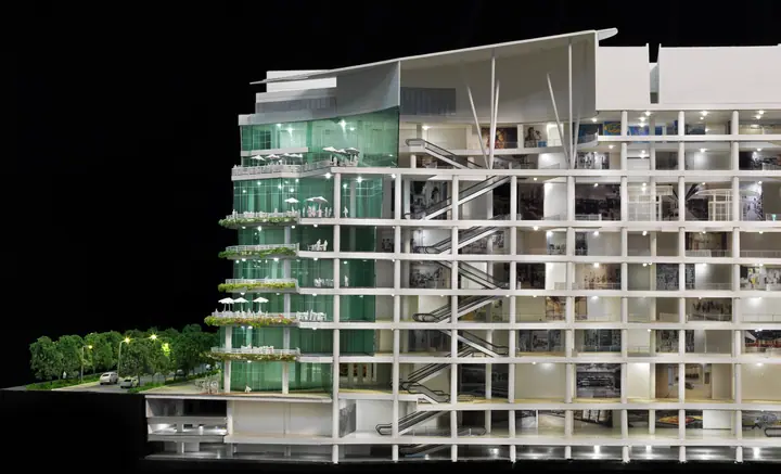 Gurney Paragon Mall, Vistas em Corte – 1:150 maquete da TNBuilt West, vista 4