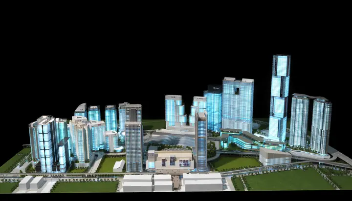 Empreendimento KL Sentral – 1:500 maquete da TNBuilt West, vista 2