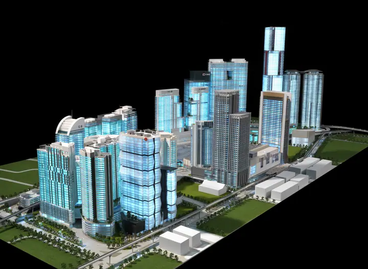 Empreendimento KL Sentral – 1:500 maquete da TNBuilt West, vista 3
