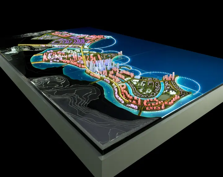 LED Interactive City Masterplan scale model by TNBuilt West