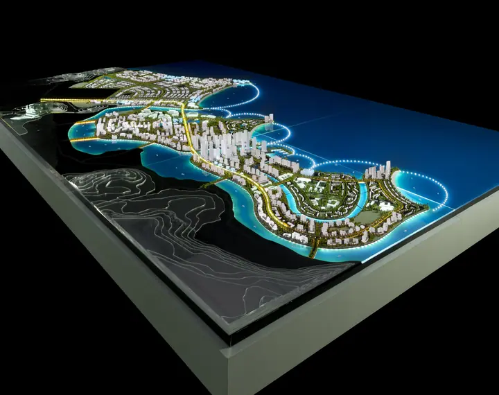 LED Interactive City Masterplan scale model by TNBuilt West, view 2