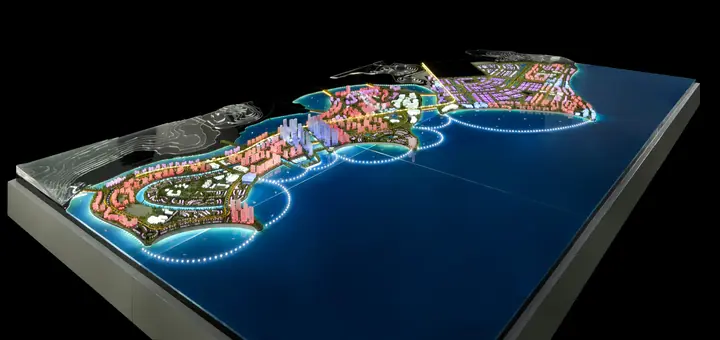 LED Interactive City Masterplan scale model by TNBuilt West, view 3