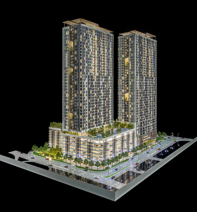 Luxuriöse Eigentumswohnungstürme Maßstabsmodell von TNBuilt West, ansehen 3