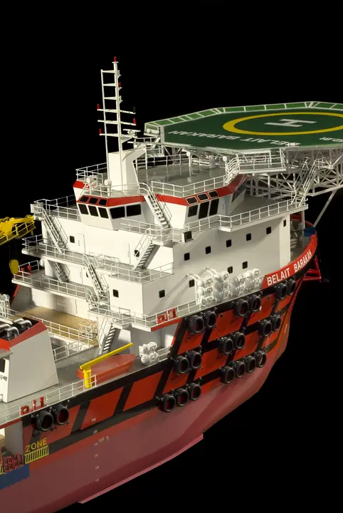 Buque de Apoyo y Mantenimiento Offshore de 75 m – 1:75 maqueta de TNBuilt West, vista 2