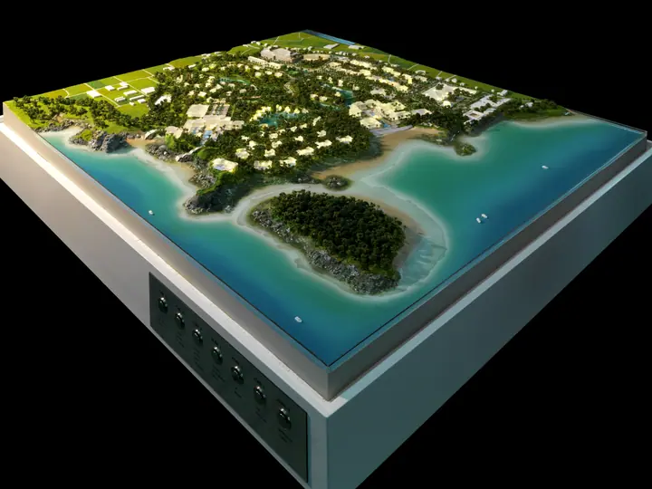 Onna Beach Resort @ Okinawa, Japan – 1:1500 scale model by TNBuilt West, view 2