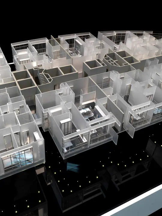 Planta Tipo de Torre de Apartamentos con Servicios (30 Plantas) – 1:50 maqueta de TNBuilt West, vista 3