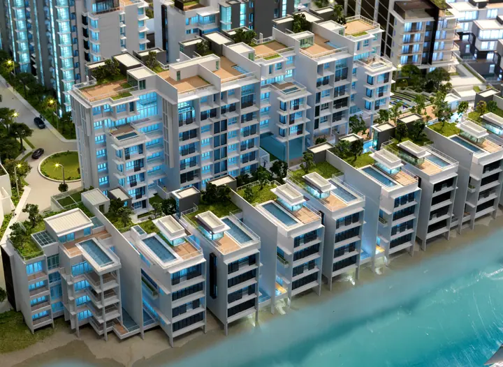 The Light Waterfront Fase 1 (Proposta) – 1:200 maquete da TNBuilt West, vista 2