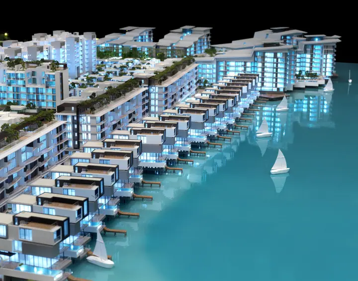 The Light Waterfront Fase 1 (Proposta) – 1:200 maquete da TNBuilt West, vista 3