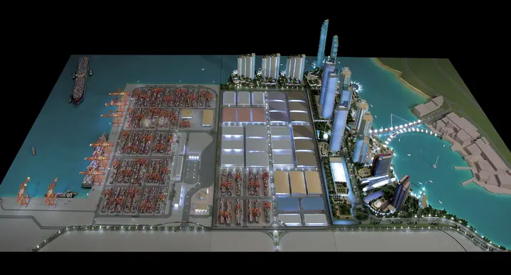 Tusdeer Port, Jeddah – 1:500 scale model by TNBuilt West, view 4